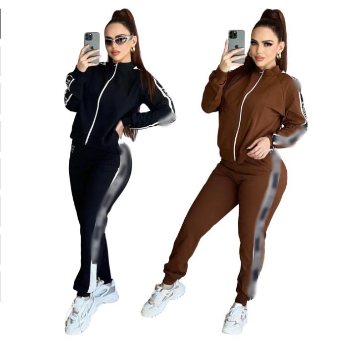 Women's Tracksuits New Designer Cardigan Coat And Capris Jogging Pants 2/Two Piece Suits Sportwear Sport Sets