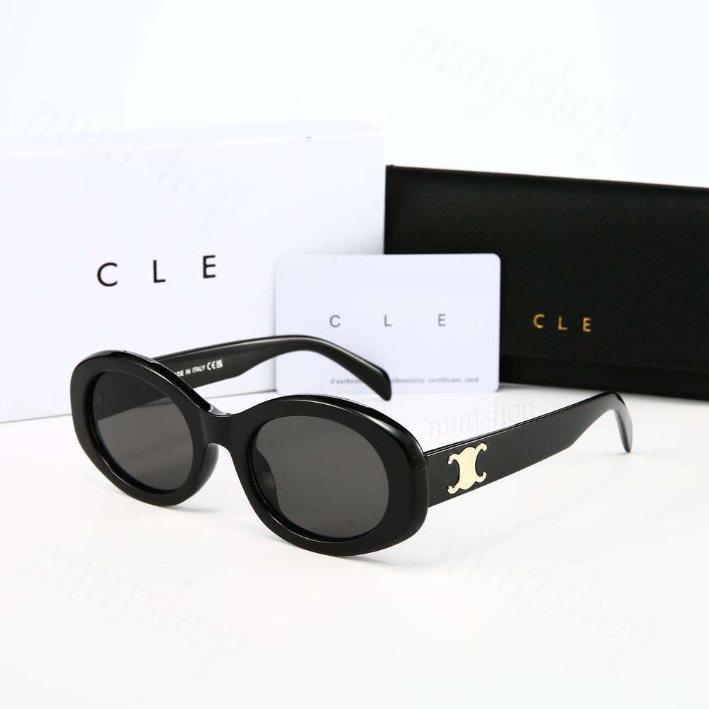 Luxury Designer Sunglasses for Women Men Retro Oval Frame Sunglasses UV400 Polarized Fashion Eyewear for Daily Wear with box