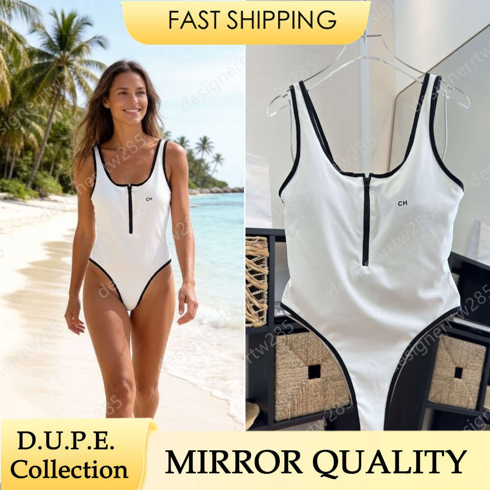 Luxurys High Cut One-Piece Swimsuits Zip Up Bodysuit Racing Style Beachwear Women Sexy Slim Fit Monokinis Top Quality-image-1103285509