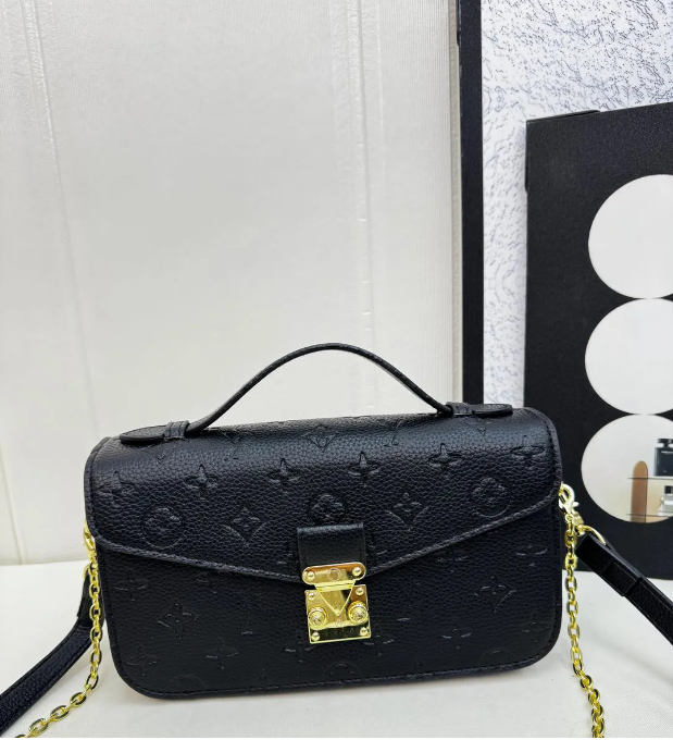 New Designer Fashion women's leather embossed old flower chain letter striped half moon handbag crossbody Hobo bag luxury wallet 2026