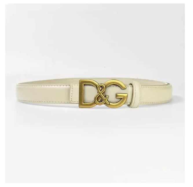 DG Belts Original Couple Belt Smellable Genuine Leather Belts For Men And Women Black Functional Lock Buckle Skinny Belt