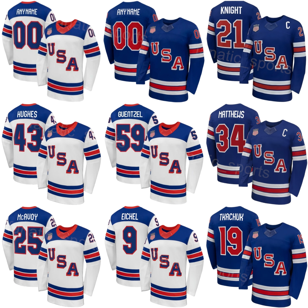 National American Hockey 10 J.T. Miller Jerseys 2026 27 USA 29 Brock Nelson 91 Clayton Keller 1 Jeremy Swayman 30 Jake Oettinger 2 Jackson LaComb-image-756958335