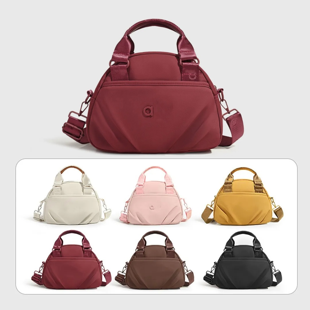 A2097 New Women Fashion Sport Handbag Design Slung Hand Bag Women Yoga Bag Joker Shoulder Bag Solid Color Commuter Bag Multi-layer Makeup Clutch