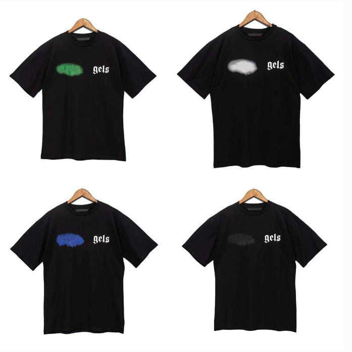 T-shirt men's designer T-shirt classic trend broken bear pattern T-shirt men's round neck sports shirt graffiti letter printed T-shirt