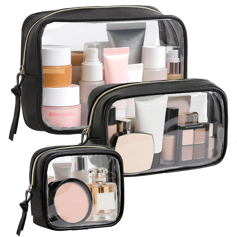 Transparent PVC Makeup Bag Organizer Pouch for Travel Daily Use Multiple Sizes Available Portable Wash 260420BJ