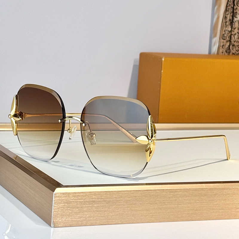 Ladies designer luxury Z3169U internet celebrity oval rimless sunglasses men outdoor travel radiation resistant glasses UV400 with box