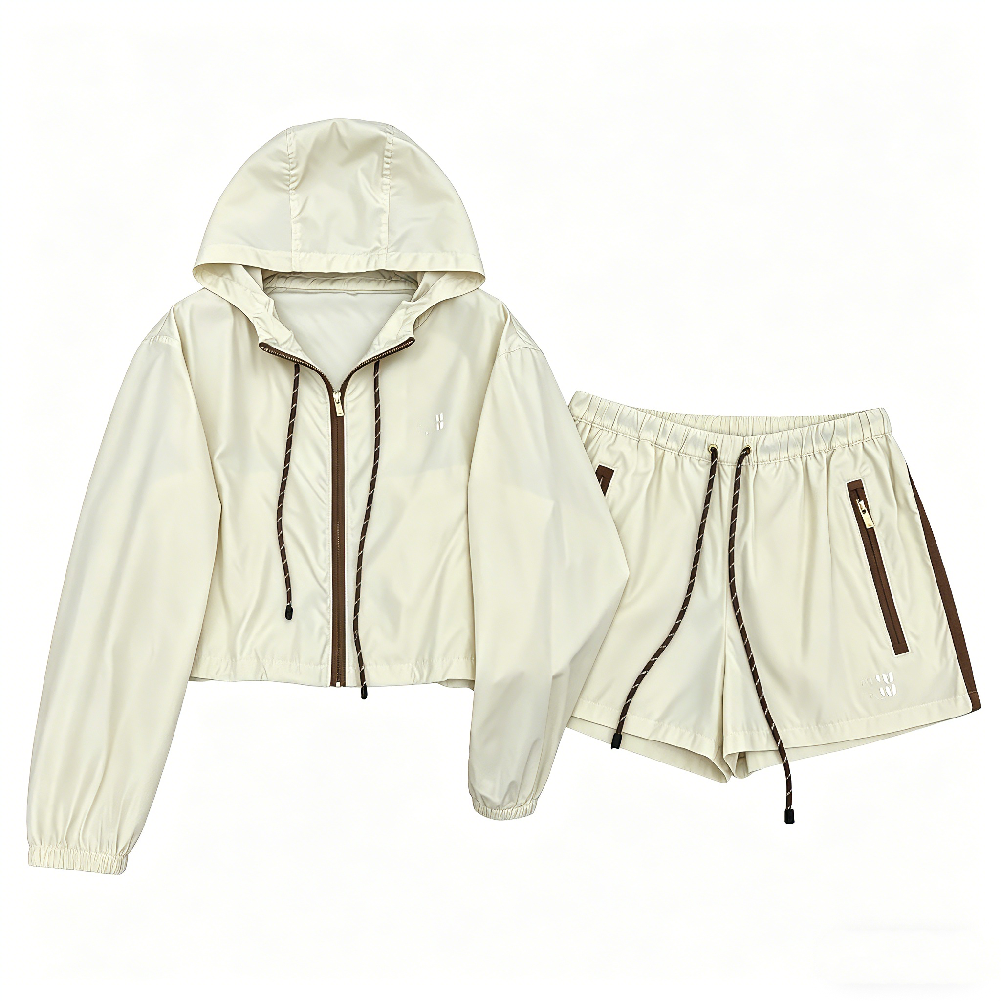 Women's Two Piece Pants Designer Luxury Tracksuits for Women 2 PieSets Hooded Windbreaker Jackets and Zipper Shorts Sporty Sweatsuits High Qual