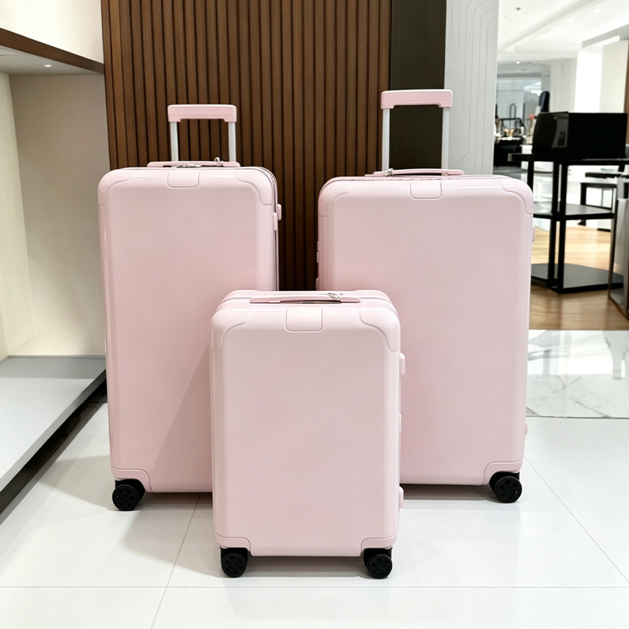 Ballet Pink Designer Suitcase Luxury Luggage with Wheels Boarding Case Trunk Case Polycarbonate Large Capacity Suitcases Unisex Trolley Box-image-973368990