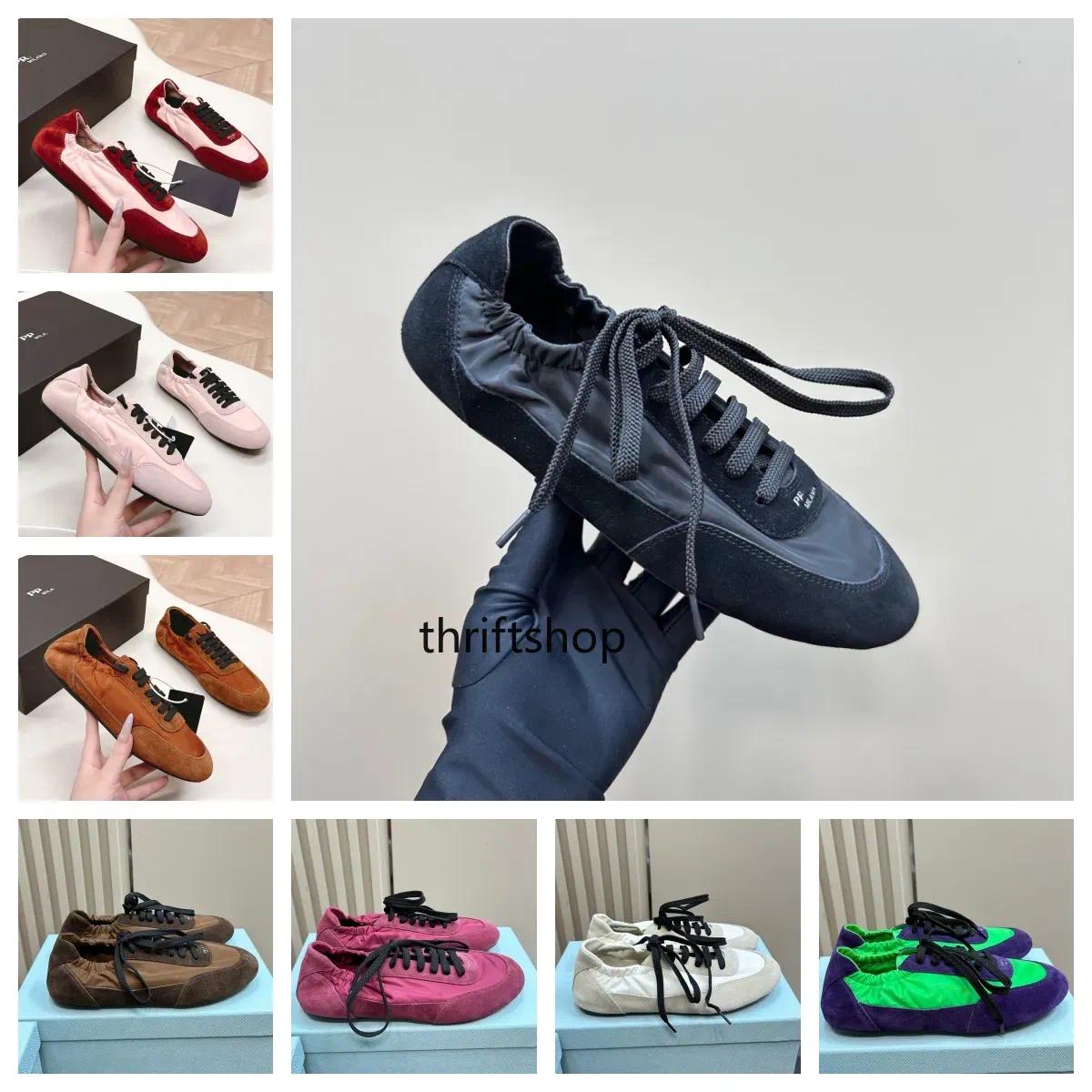 Designer shoes collapse luxnuy sneakers triangle Nylon suede leather upper rubber outsole men women fashion outdoor casual shoes lightweight trainin