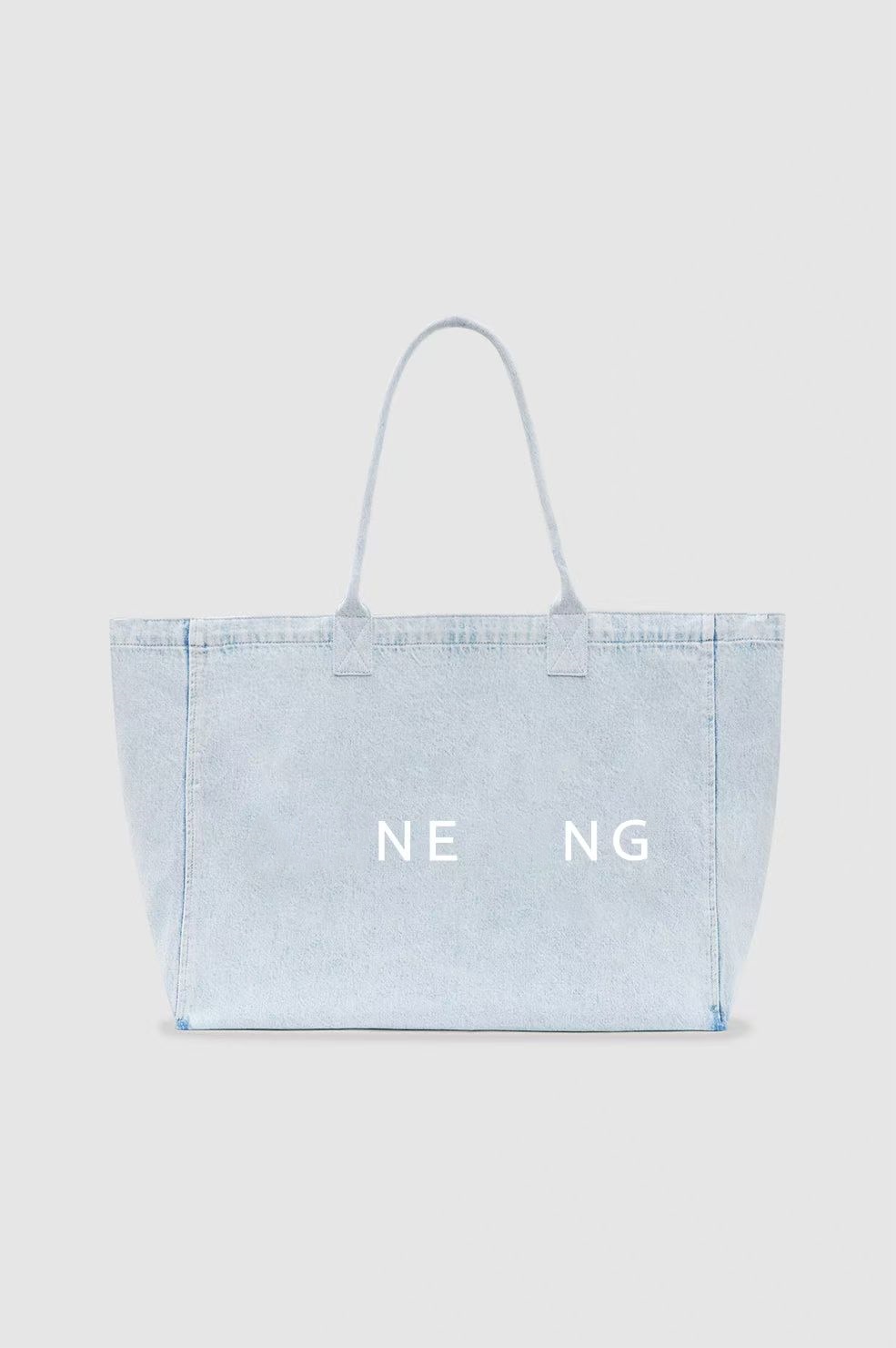 26ss Canvas Tote Bags AB Women Designer Shopping Bag Printed Washed Light Blue Shoulder Bags-image-893918775
