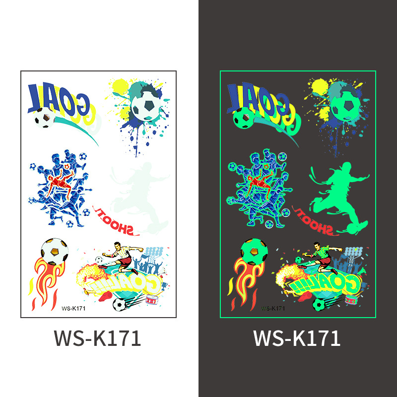 Luminous Football Temporary Tattoo Stickers, Waterproof World Cup Club Fan Face Arm Decals-image-1102583897