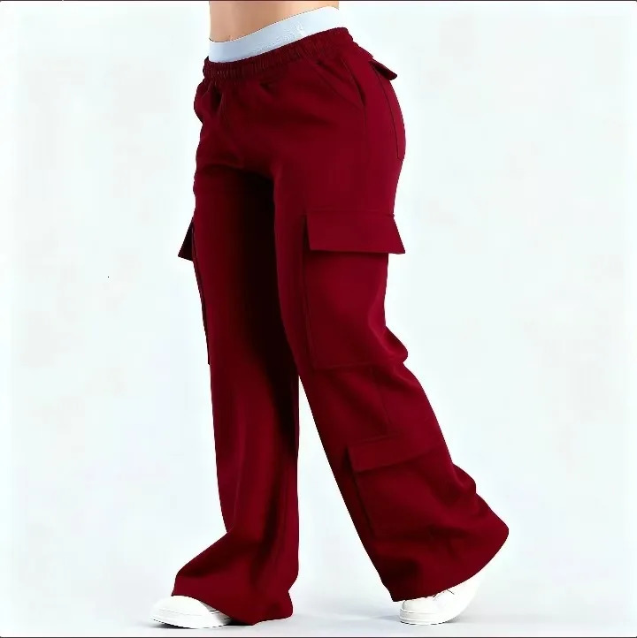 Pantalon Femme Spring Summer Pocket Versatile Commuting Casual Personality Trousers Womens Straight Casual Solid Color Trousers 260417