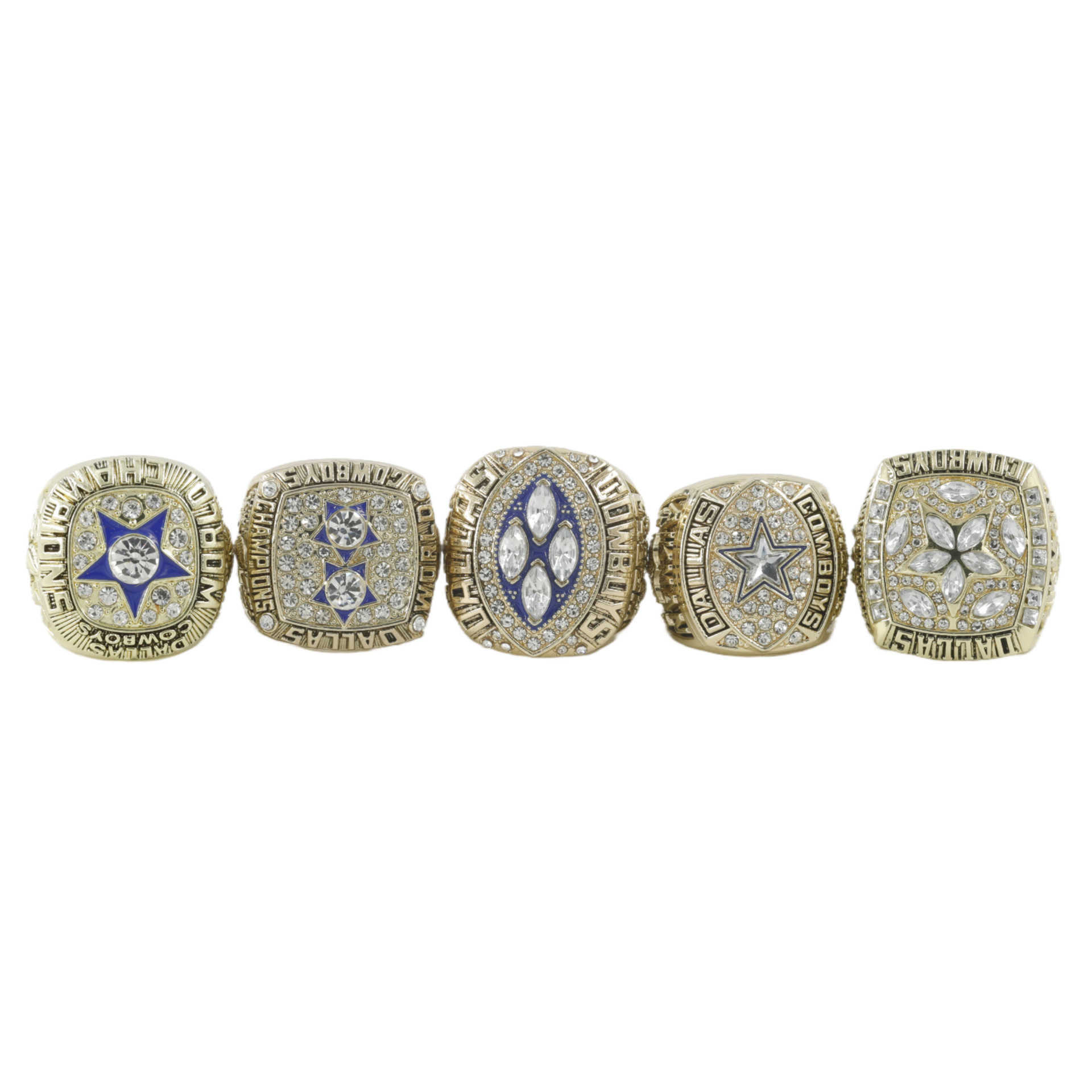 Dallas Denim Crown Jewelry RSet 5 Pieces European And American Mens Fashion Rings J250808