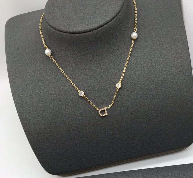Designer luxe dame lettre ensemble diamant collier collier chaîne pendentif colliers pour femme cadeaux de fête de mariage bijoux