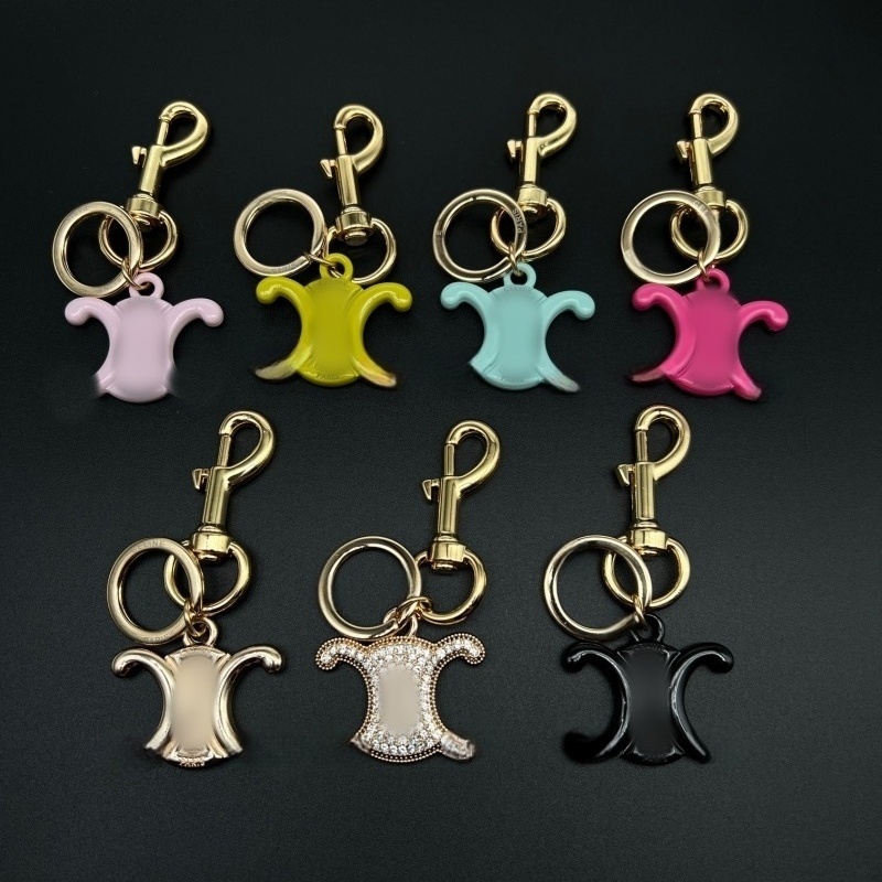 Designer for Women Enamel Bag Charms with Rhinestone Fashion Keychain Accessories