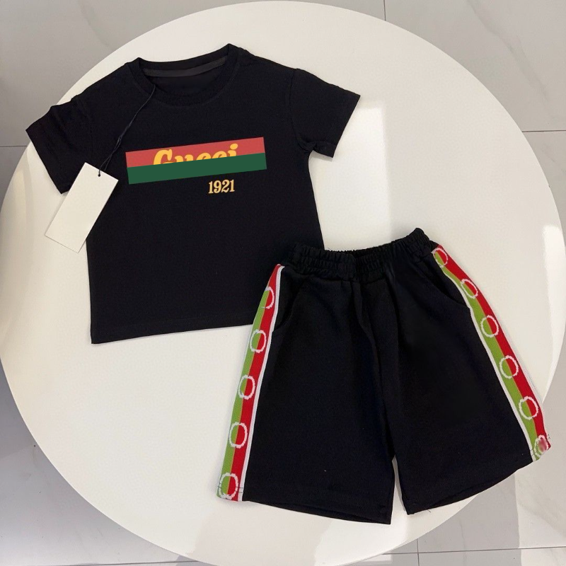 2026 Designer Brand Kids Designer Clothes Summer Sets for Girls Boys Short Sleeve T-shirts Tops and Shorts Children's Clothing Toddler Bouti-image-1102837633