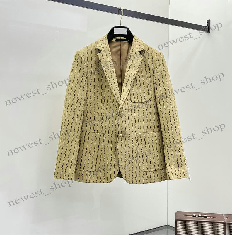 Western clothing mens Blazers suits designer luxury outwear coat slim fit striped geometry double-breasted patchwork khaki black coat Male dress-image-812405053