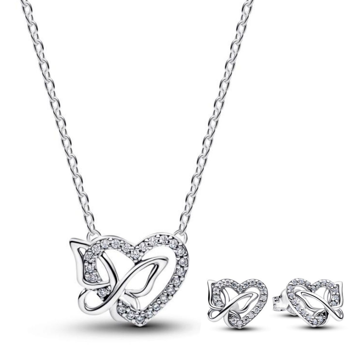 2026 Summer newest S925 silver plated love heart designer necklace choker for women with sparkling crystal earrings necklaces jewelry