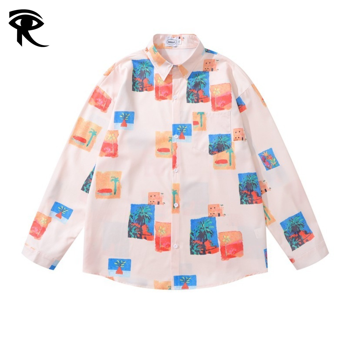2026 Spring Summer American Vintage Retro Art Oil Painting Floral Graffiti Long Sleeve Shirt Contemporary Art Unisex Original Fashion Designer Shirt