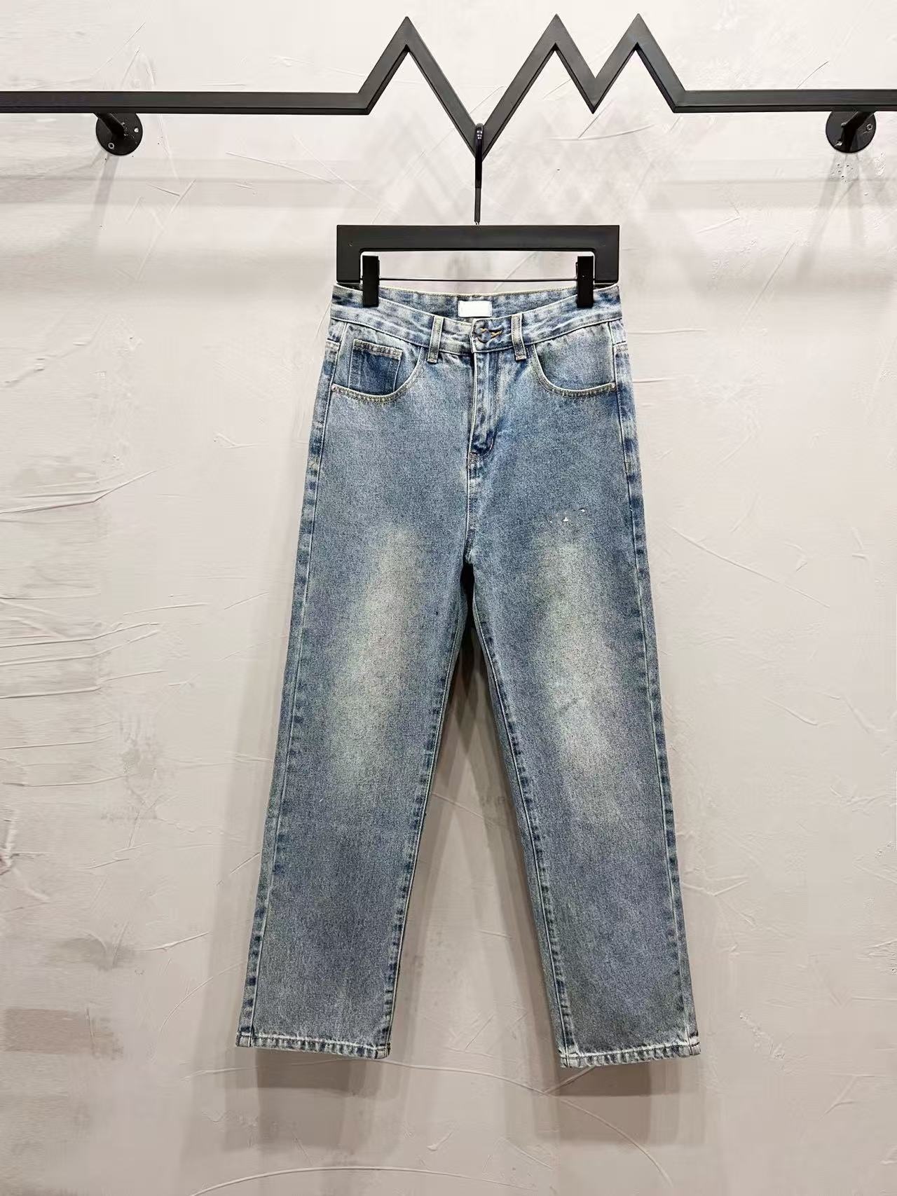 D Streetwear High-Quality Retro Colorful Embossed Casual Loose Versatile Unisex Jeans-image-1102845089
