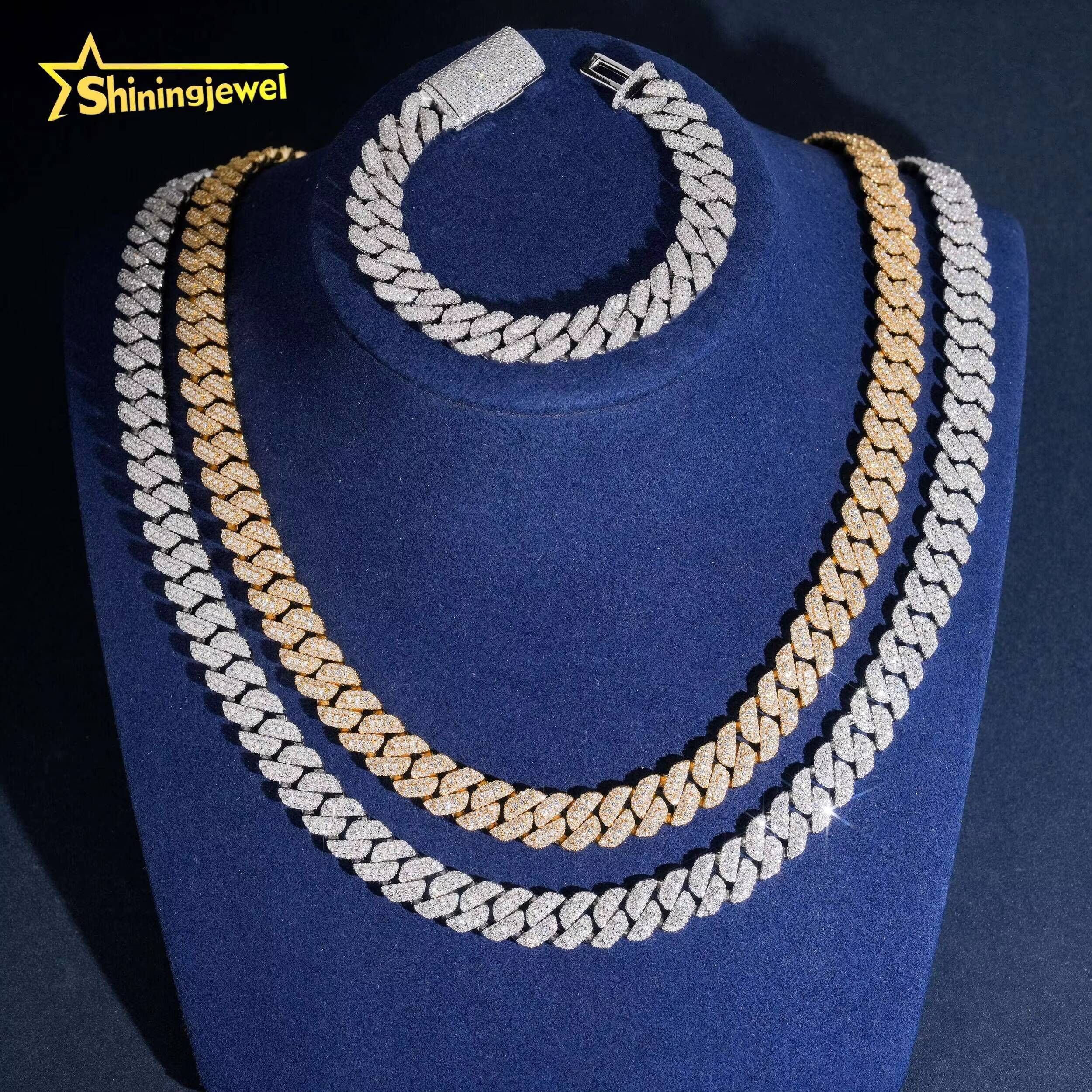 Hot Sale Style Hip Hop Brass High Quality Iced Out Jewelry 10mm Moissanite Cuban Link Chain