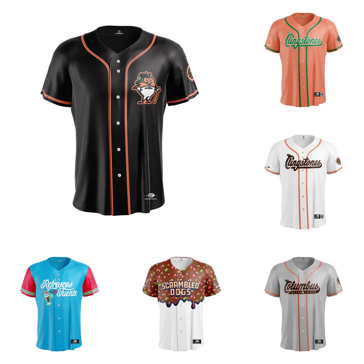 Columbus Clingstones Baseball Jerseys Custom Any Name Number Jersey Sizes S-6XL