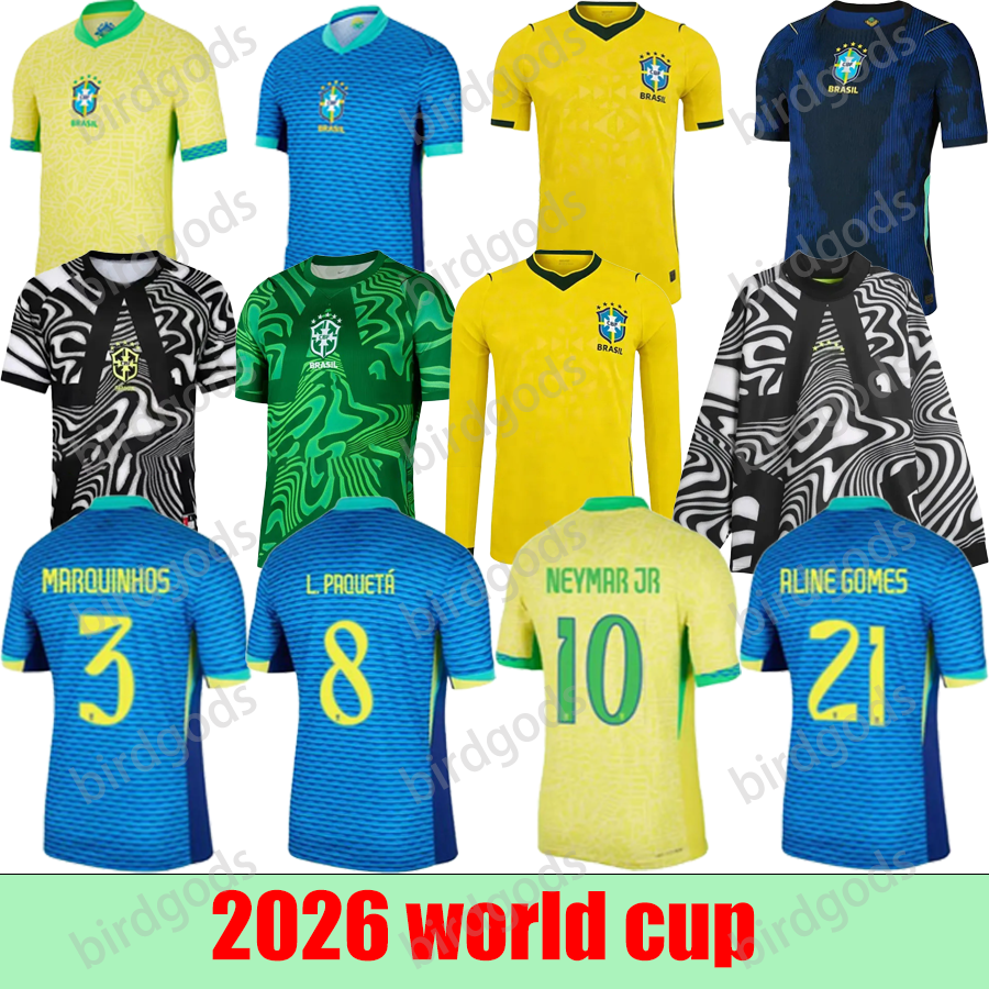 25 2026 brazil jerseys shirts soccer NEYMAR A.BECKER PELE DANIL BRUNO G. L. PAQUETA MARQUINHOS VINI JR. 7 PAQUETA 2025 26 football Fans Player Kids