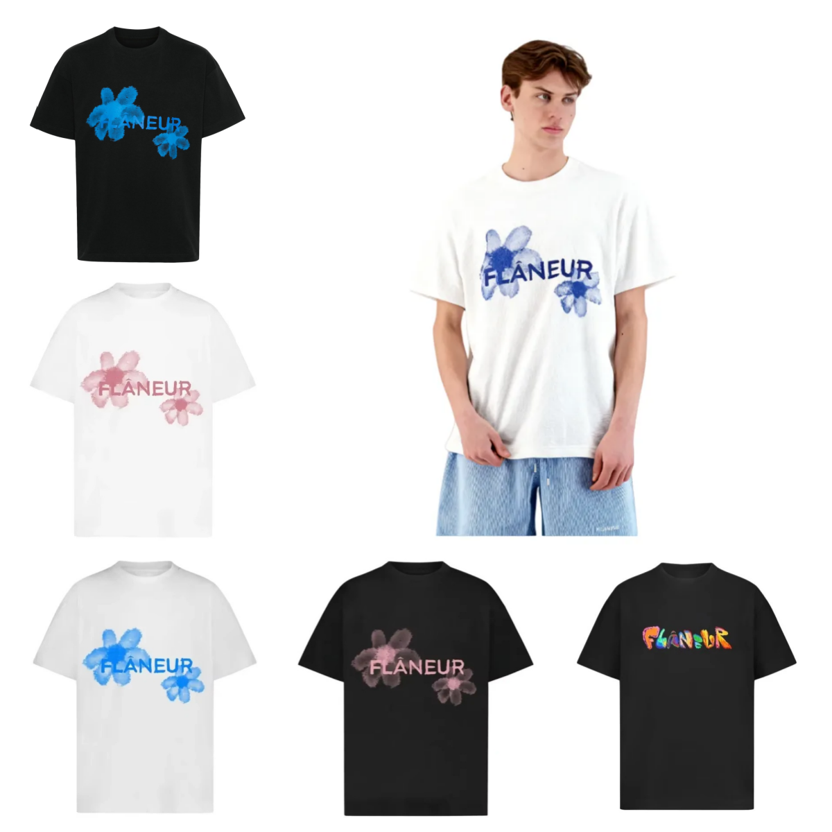 Men's T Shirts 2026 Summer Flaneur Homme Floral Graphic Brand Pattern Printed T-shirts Luxury Pure Men 'and Women' Casual Hip Hop