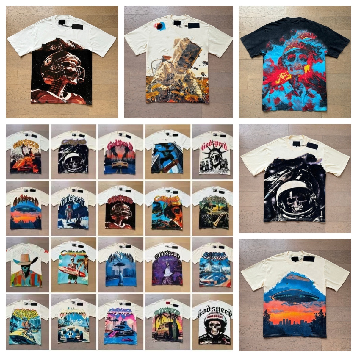 gr5 Mens Cotton Graphic T-Shirts - Vintage Washed Black Hipster Streetwear with Graffiti Letter Foil Print Sizes S-XLS1S1