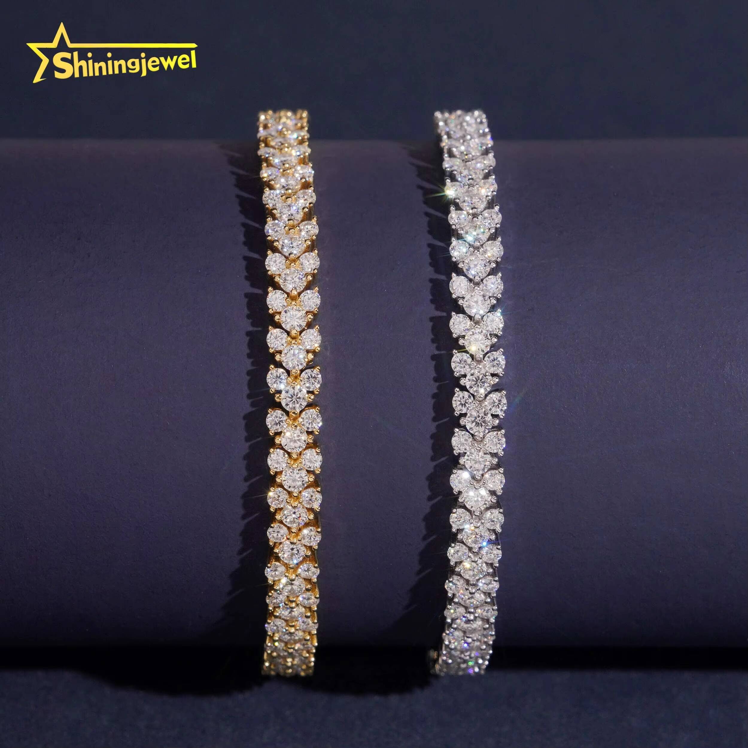 New Stocks Pass Diamond Tester 52mm 925 Sterling Silver GRA Certified VVS Moissanite Iced Out Hip Hop Tennis Bracelet