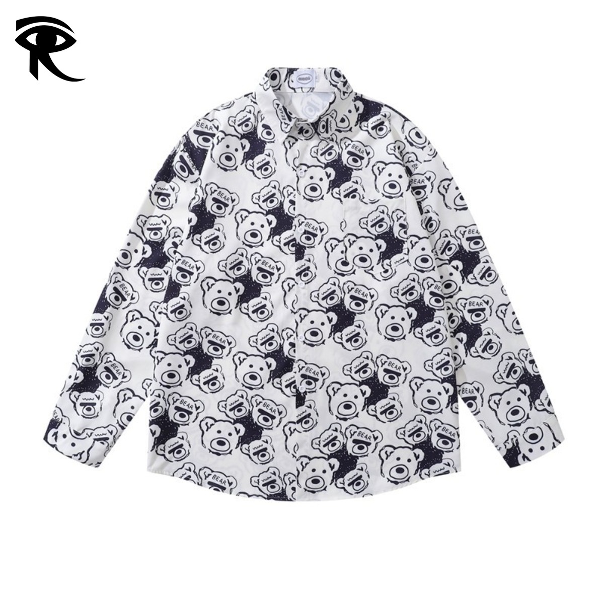 2026 Spring Summer Vintage Retro Art Oil Painting Floral Bear Graffiti Long Sleeve Shirt Contemporary Art Unisex Original Fashion Designer Shirts