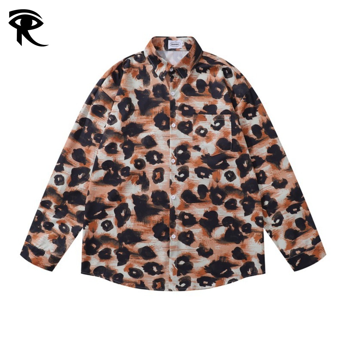 2026 Summer Vintage Retro Art Oil Painting Floral Leopard Print Graffiti Long Sleeve Shirt Contemporary Art Unisex Original Fashion Designer Shirts