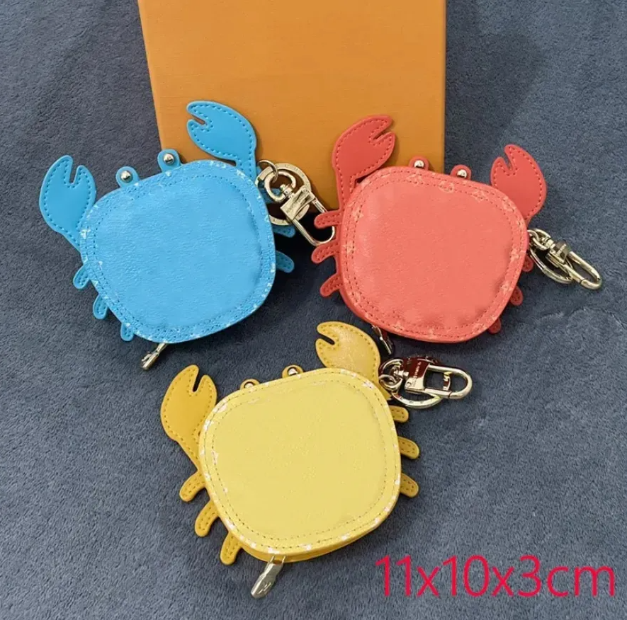 Hight Quality genuine leather Mini Tortoise bag Letter Keychain Wallet Keyring Designer Crab Purse Pendant Waist Turtle Coin Holder Keychains Bag