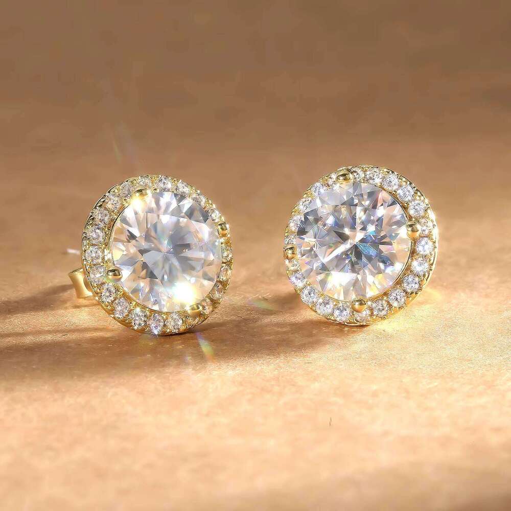 1ct GRA certified 925 sterling silver passes diamond test, gift for men and women, Vvs Moissanite jewelry halo earrings
