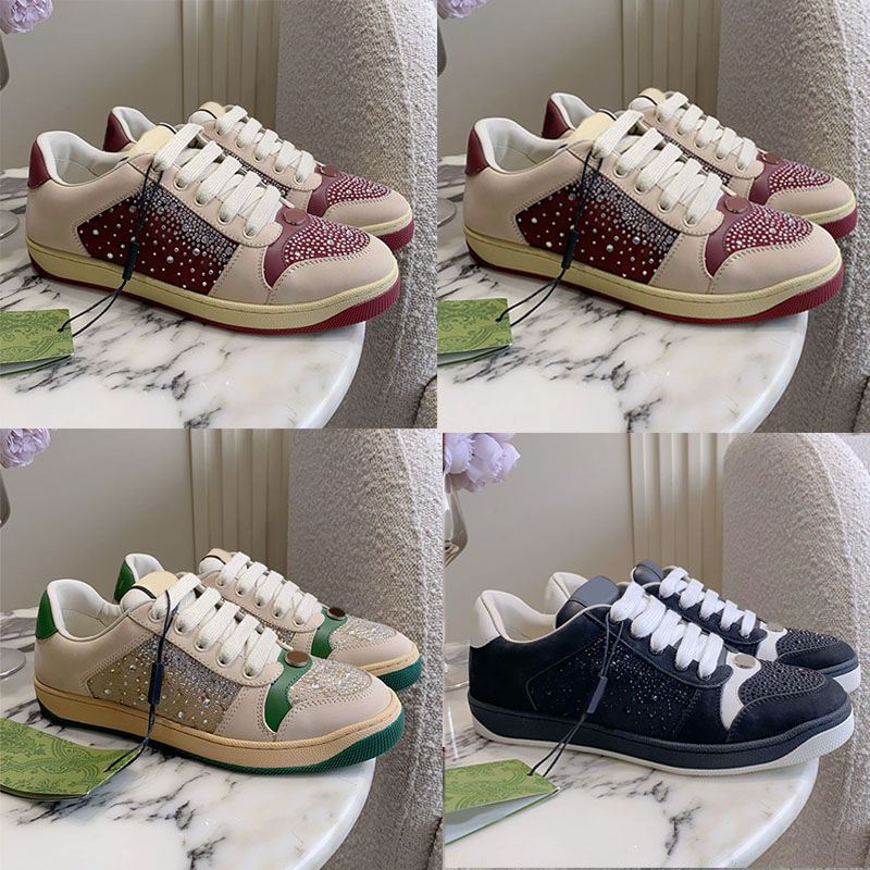 Baskets à la mode pour dames avec cristaux multidimensionnels exquis, baskets de décoration ovales émaillées, chaussures de sport à semelle antid