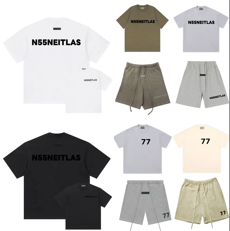 EEE Pantaloncini da uomo firmati 1977 Pantaloni corti T-shirt da donna Camicie Tuta da skateboard Oversize Jogger Moda casual Uomo Basket Nuoto Set