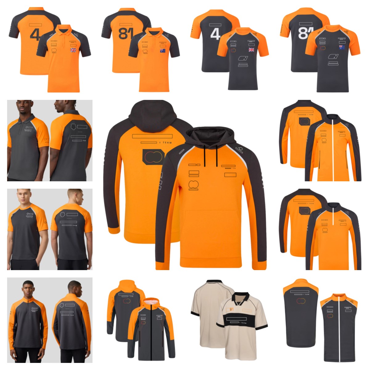 2025 High Quality Explosive Team Series F1 T-shirt No. 4 and No. 81 Racing T-shirt Reproduction for Racing Fans Neutral Quick drying T-shirt Size Up