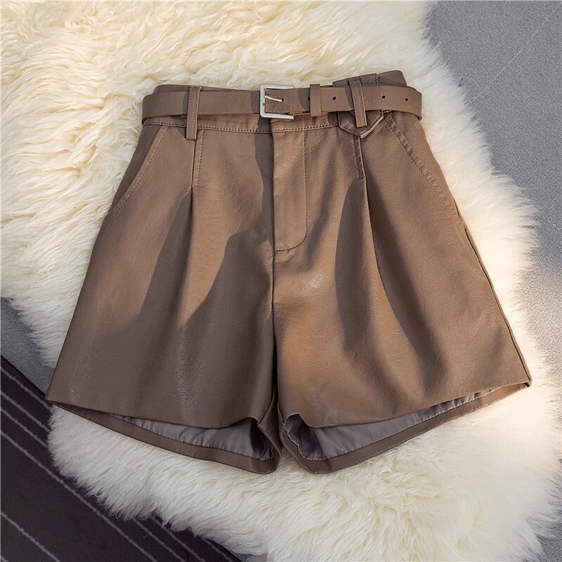 Designer Luxury Women's Set Autumn/winter Women's Essential New Versatile High Waist Slimming A-line Comfortable PU Leather Sexy Hot Girl