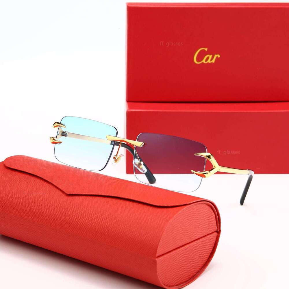 Luxury Sunglasses Gold Plated Alloy Frame Metal Rivet Decoration Designer Sunglasses For Women Men Smoky Gray Gradient Pink Light Brown Glasses lune
