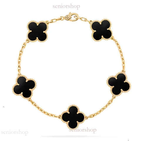 Designer Vanly Cleeefs Braclet Four-Leaf Five-Flower Laser Classic Slim White Mother-Of-Pearl Red Agate Lucky Bracelet For Women F93