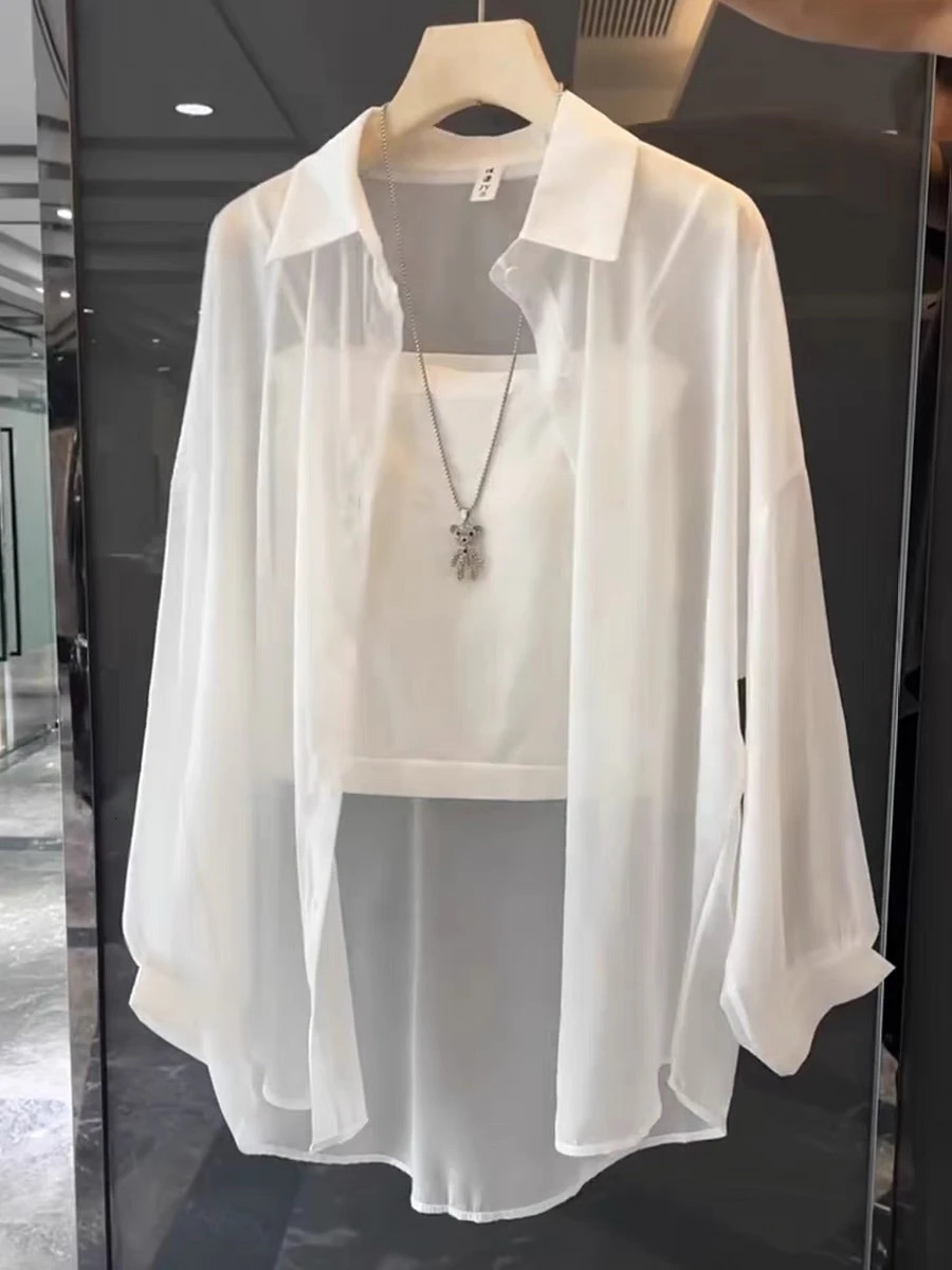 2026 Womens Loose Ice Sensation Pearl Silk Sun Protection Shirt Ultra Smooth Summer Open Cardigan Outerwear Commute Style 260420BANJIA