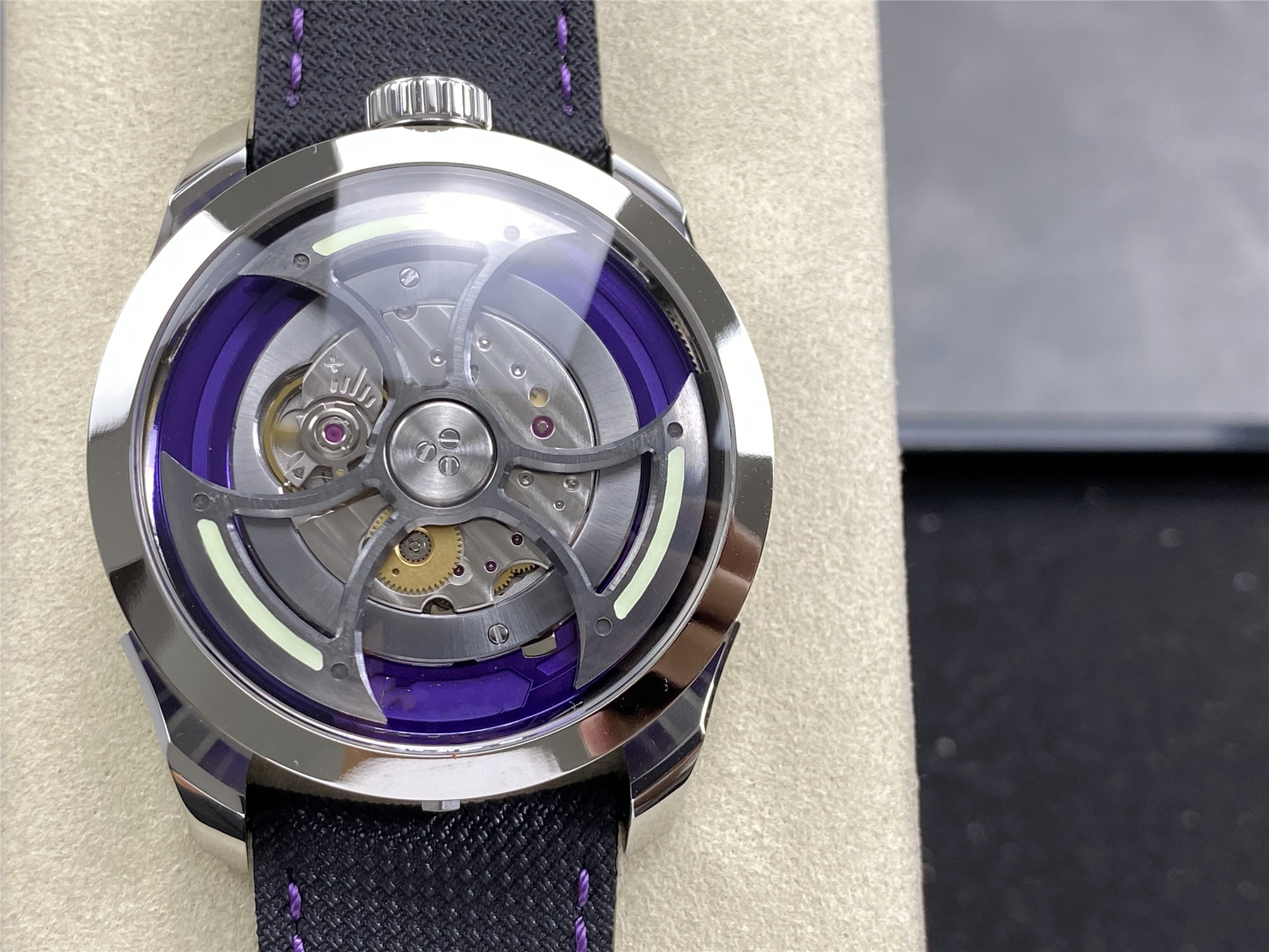 K1 Hollowed-out mechanical watch diameter 42mm with custom La Joux-Perret G101 movement Sapphire glass mirror 316 case Super-strong luminous function 760$