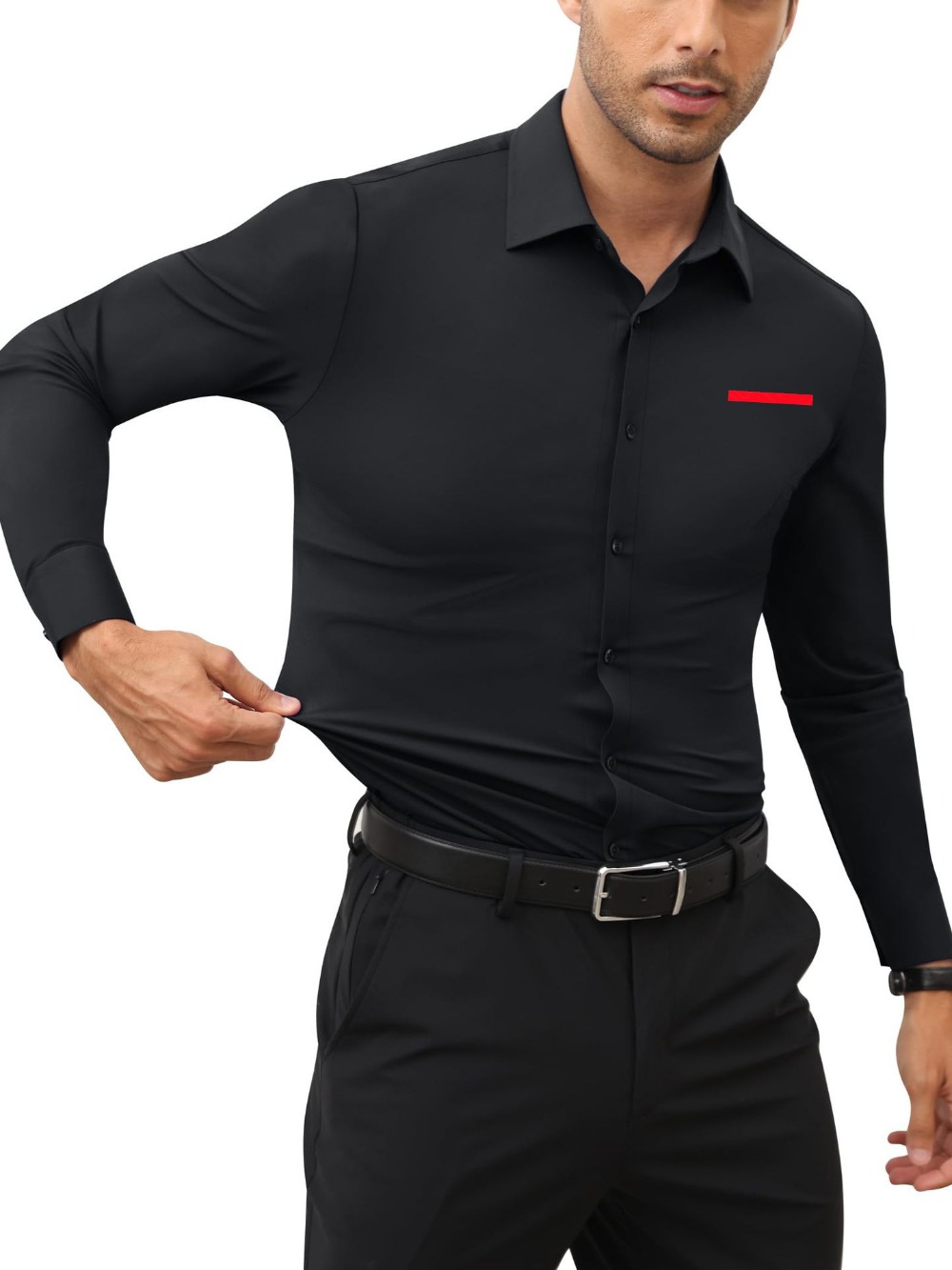 Heren overhemd voor heren T-shirt Niet-stretch overhemden Lange mouwen Business Designer Top Tees T-shirt Casual herenkleding Cothes Zomer