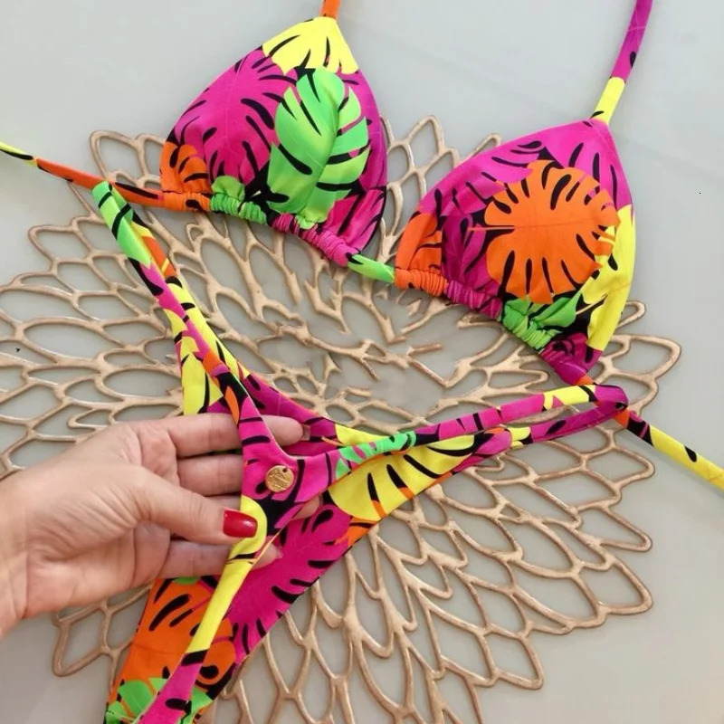 2024 Womens Bikini Swimsuit Split Solid Color Laceup Sexy 2piece Set 260420banjia