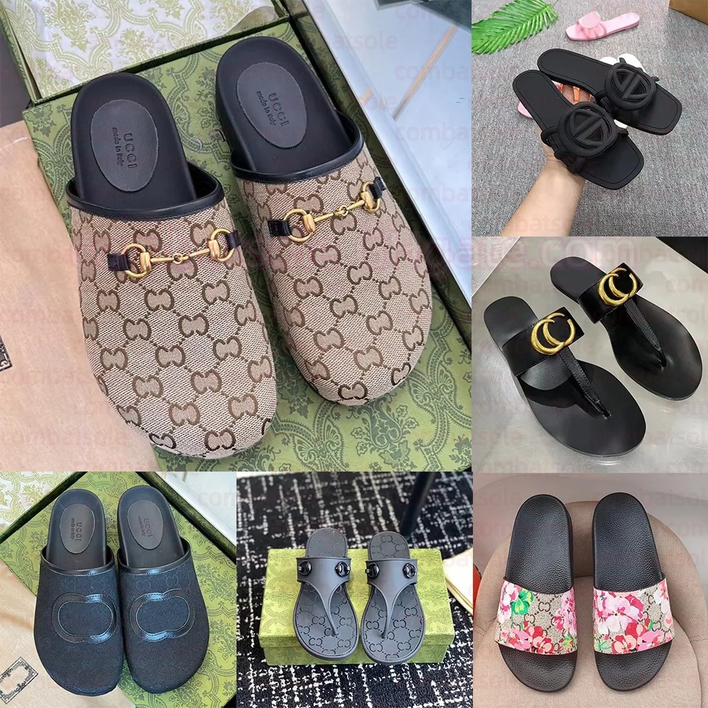 New Famous Designer Sandals Baotou Slippers Boken Half Slippers Cowhide Suede Horse Buckle Women's Barefoot Slippers High Quality Sliders Rubbe