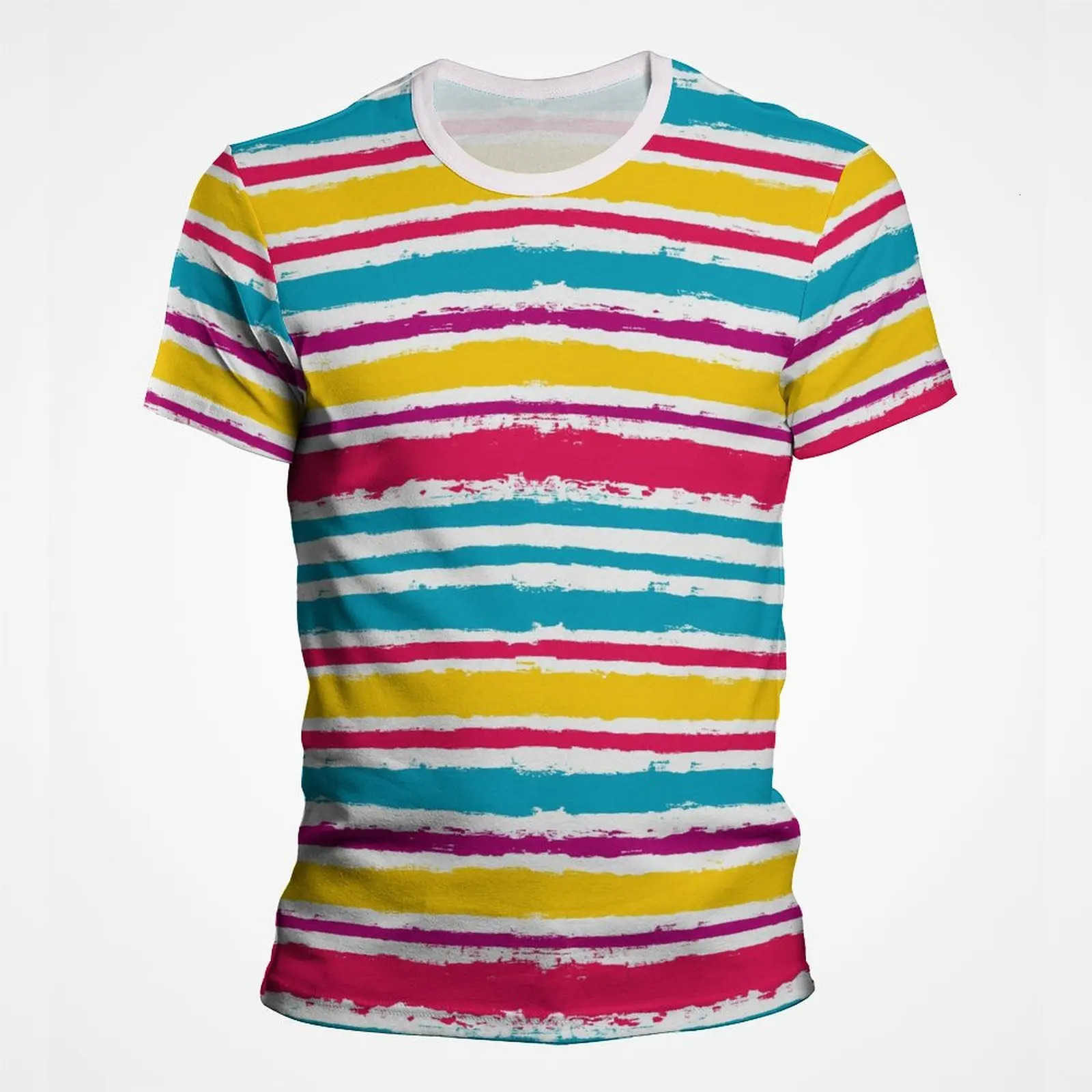 Black White Color Stripe Abstract Geometry Graphic T Shirts 3d Digital Print Mens Tee Tops Summer Short Sleeve Streetwear 260421banjia