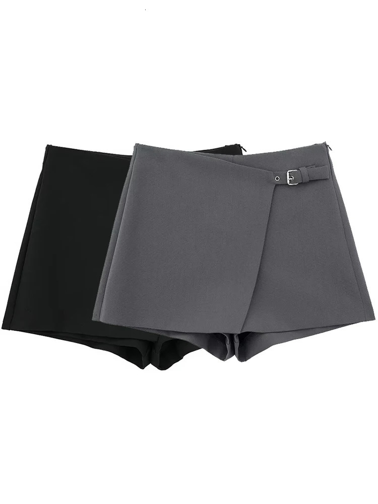 Willshela Women Fashion Solid Bandage Side Zipper Mini Skirts Shorts Vintage High Waist Female Chic Lady 260421banjia