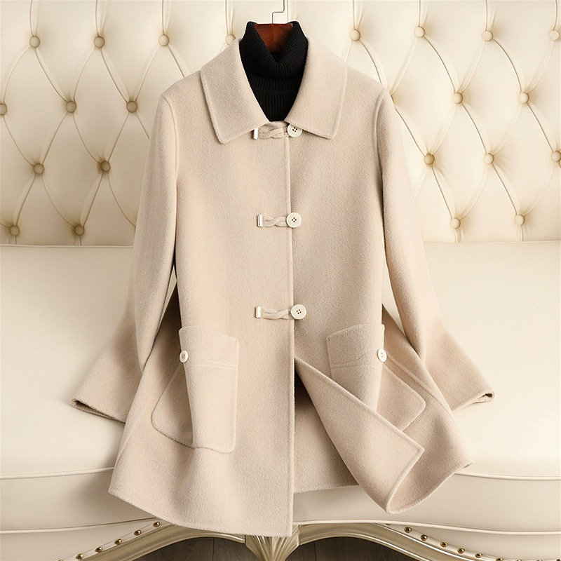 D3790 Double-faced fleece wool coat for women short 2024 autumn and winter new Chinese style mother's wear