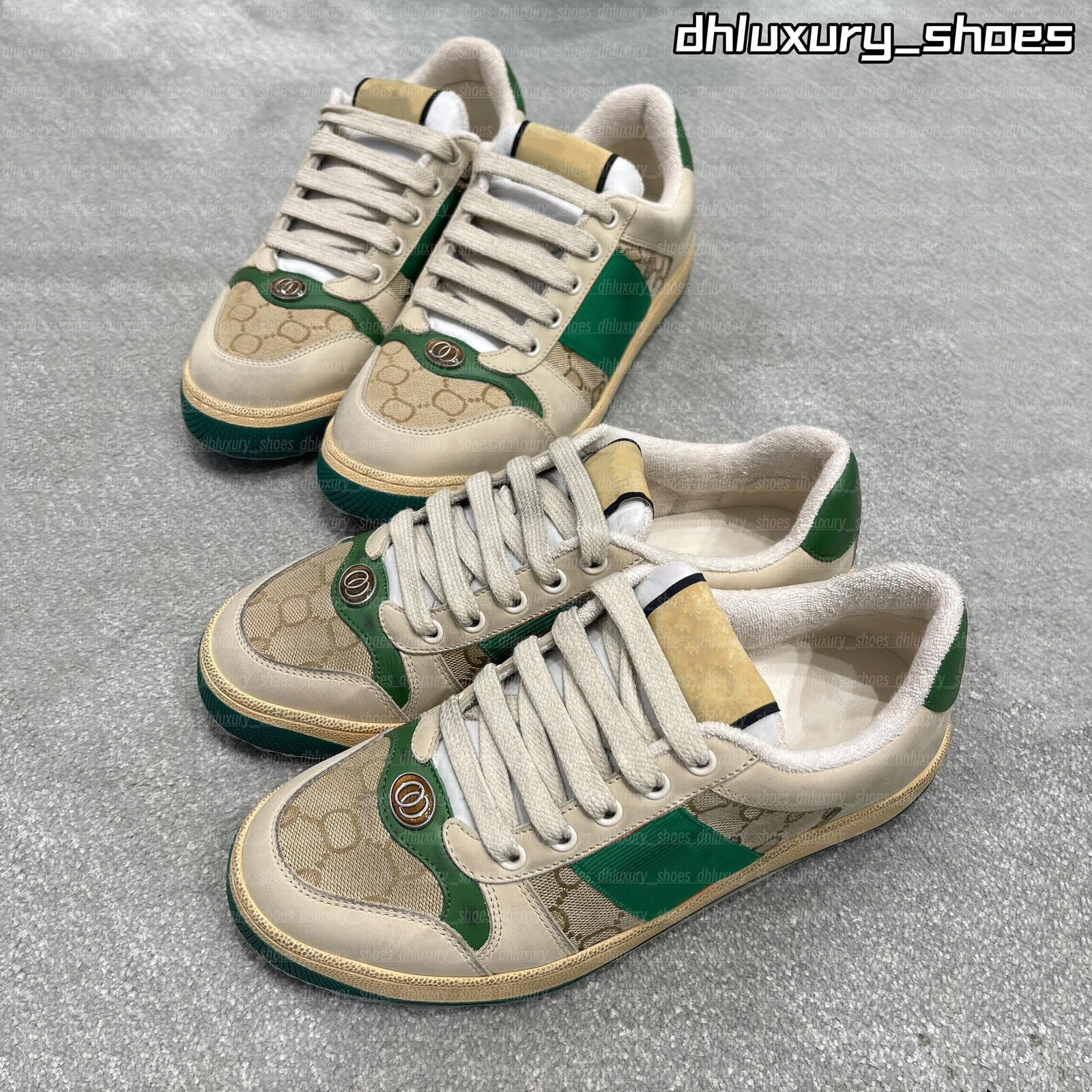 designer Little dirty men shoes women screener Sneakers Leather Rhinestone Flat Retro Sneakers Classic Green Blue Pink Vintage Embroidery Low Top Te