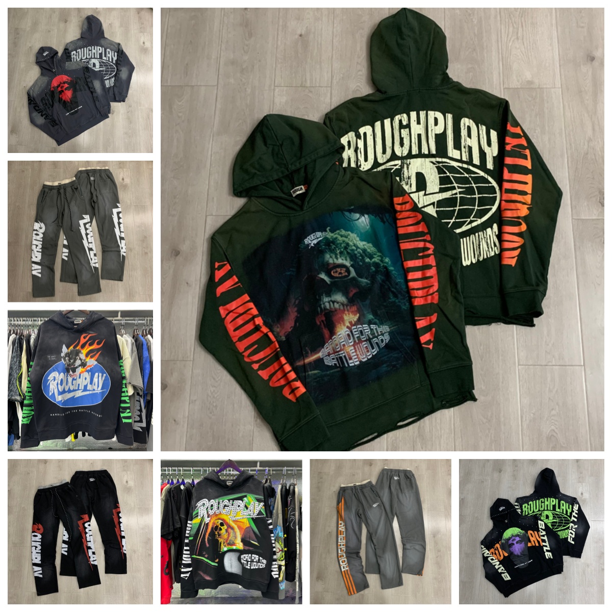 Roughplay Mens retro y2k designer hoodie hooded sweatshirt with high quality street trendy pattern hooded sweatshirt loose casual sweatshirt US S-XL